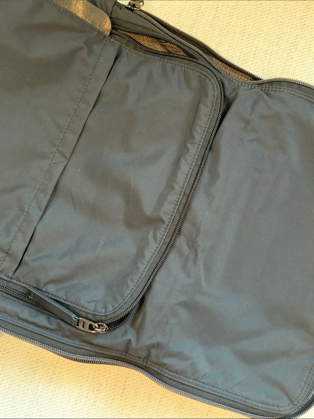 Authentic Tumi Black Nylon and Leather Top-Handle Backpack like new condition